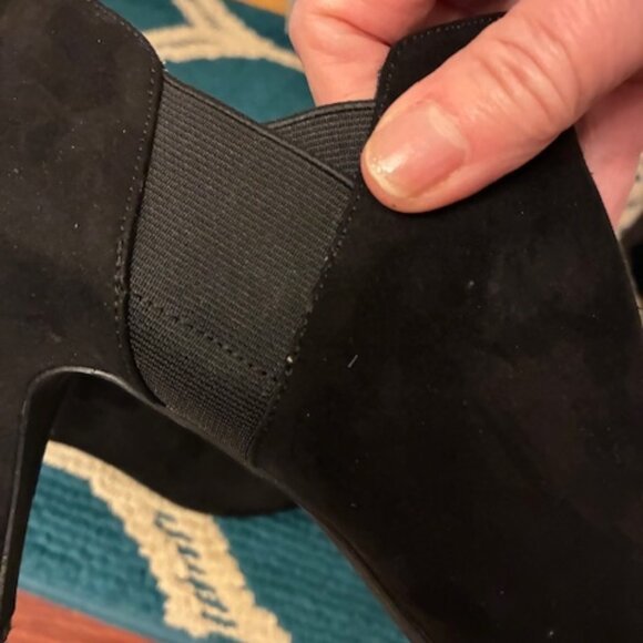 Nine West Women's Cameo3Y Black Faux Suede 3.5" heel Booties Dressy Size 11 - Picture 11 of 14